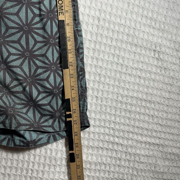 Faherty Board Shorts Adult 36 Green Floral Pockets Drawstring Swim Logo Mens - Picture 11 of 12